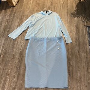 SHEIN Light Blue Matching Skirt Set